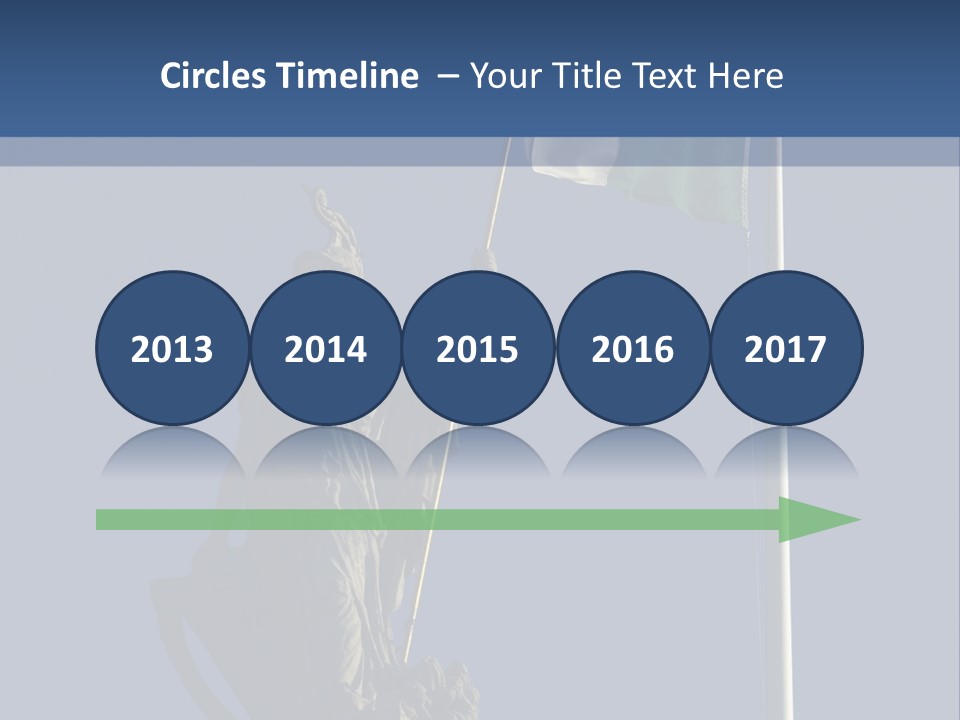 Statue And Irish Flag On Top Of The Gpo In Dublin City Shot From Below With Plenty Of Bright Blue Sky PowerPoint Template