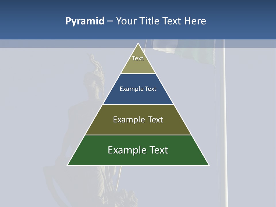 Statue And Irish Flag On Top Of The Gpo In Dublin City Shot From Below With Plenty Of Bright Blue Sky PowerPoint Template