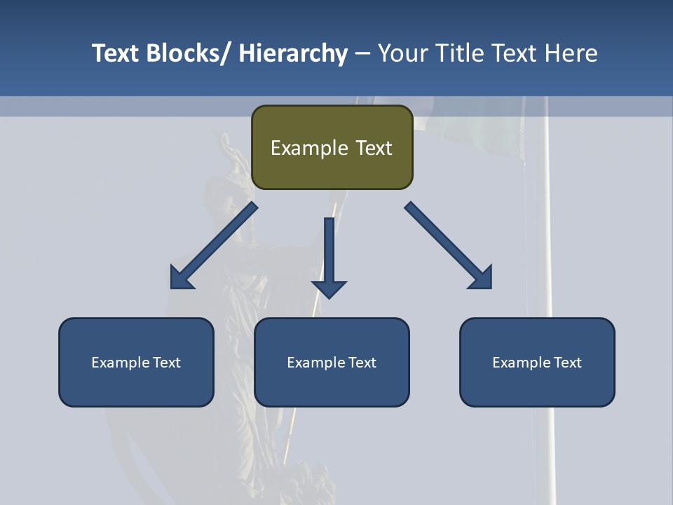 Statue And Irish Flag On Top Of The Gpo In Dublin City Shot From Below With Plenty Of Bright Blue Sky PowerPoint Template