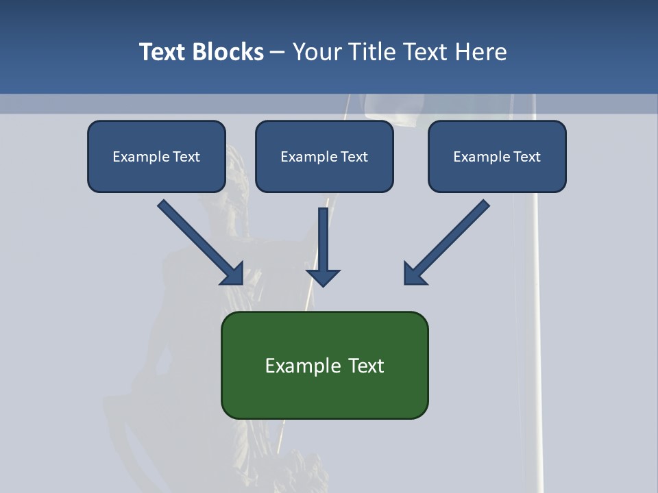 Statue And Irish Flag On Top Of The Gpo In Dublin City Shot From Below With Plenty Of Bright Blue Sky PowerPoint Template