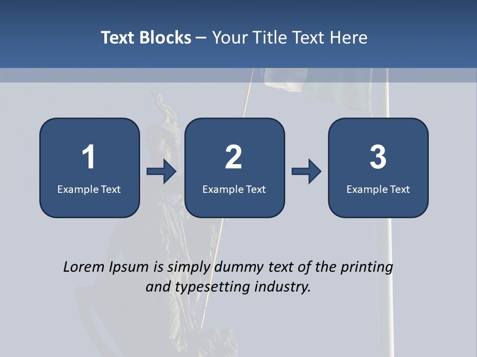 Statue And Irish Flag On Top Of The Gpo In Dublin City Shot From Below With Plenty Of Bright Blue Sky PowerPoint Template