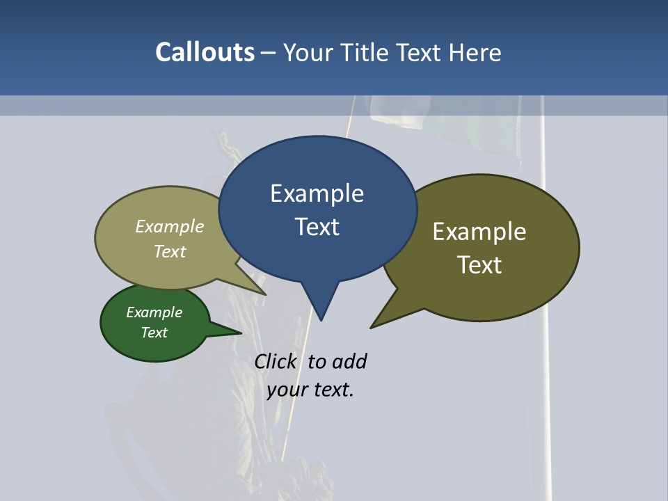 Statue And Irish Flag On Top Of The Gpo In Dublin City Shot From Below With Plenty Of Bright Blue Sky PowerPoint Template