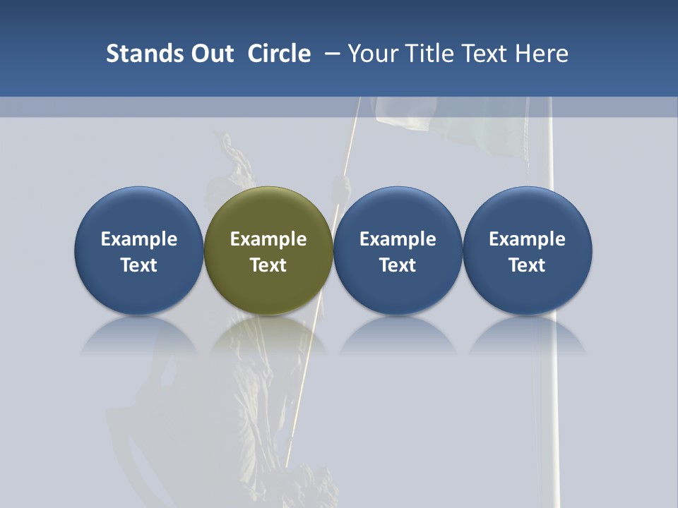 Statue And Irish Flag On Top Of The Gpo In Dublin City Shot From Below With Plenty Of Bright Blue Sky PowerPoint Template