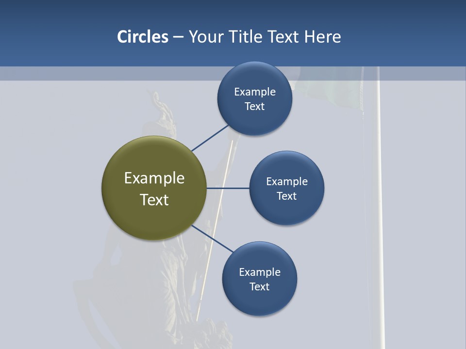 Statue And Irish Flag On Top Of The Gpo In Dublin City Shot From Below With Plenty Of Bright Blue Sky PowerPoint Template