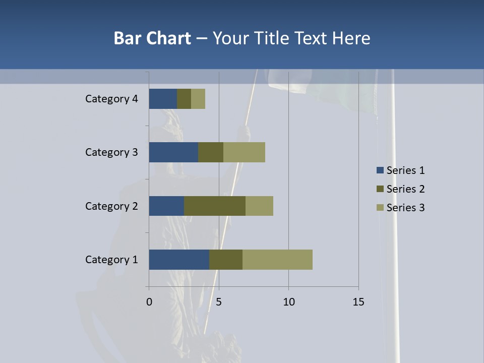 Statue And Irish Flag On Top Of The Gpo In Dublin City Shot From Below With Plenty Of Bright Blue Sky PowerPoint Template