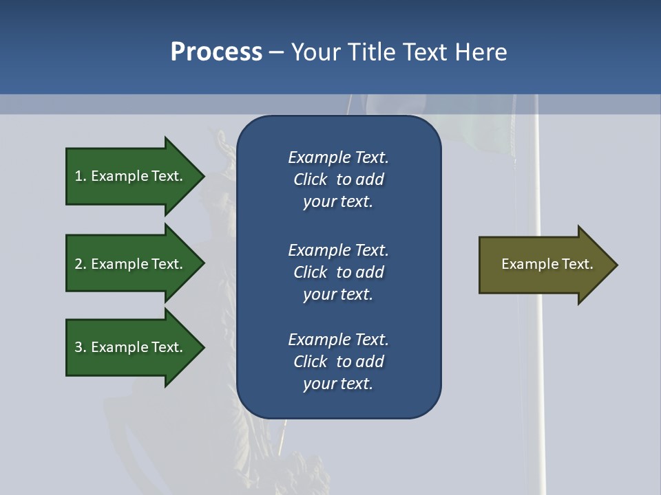 Statue And Irish Flag On Top Of The Gpo In Dublin City Shot From Below With Plenty Of Bright Blue Sky PowerPoint Template