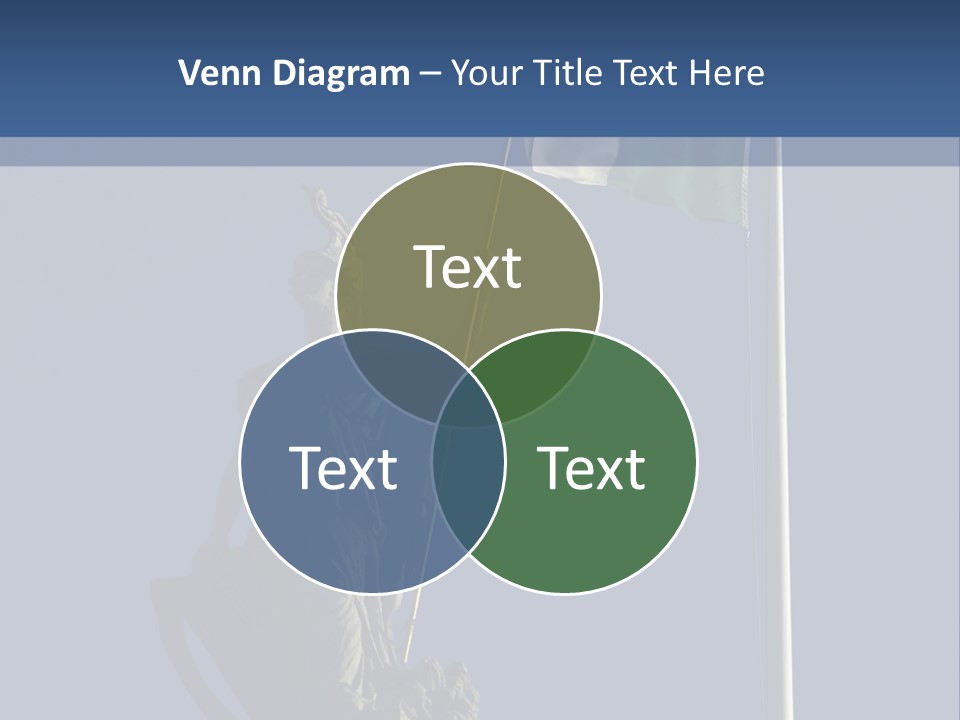 Statue And Irish Flag On Top Of The Gpo In Dublin City Shot From Below With Plenty Of Bright Blue Sky PowerPoint Template