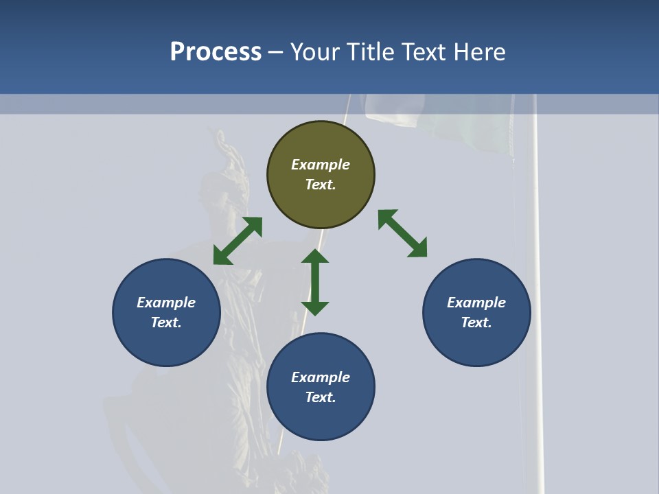 Statue And Irish Flag On Top Of The Gpo In Dublin City Shot From Below With Plenty Of Bright Blue Sky PowerPoint Template