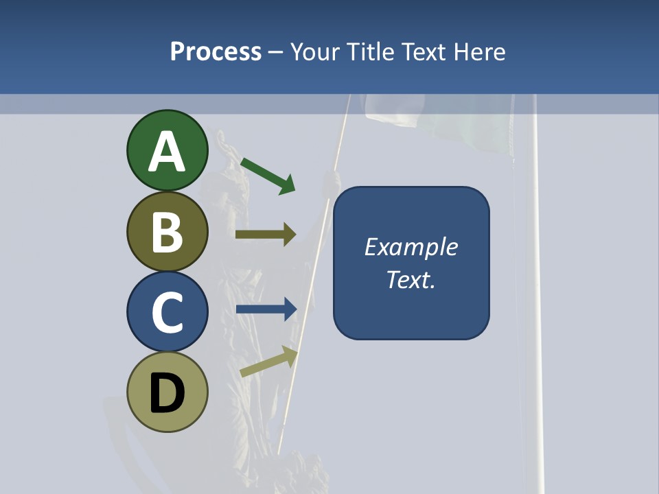 Statue And Irish Flag On Top Of The Gpo In Dublin City Shot From Below With Plenty Of Bright Blue Sky PowerPoint Template