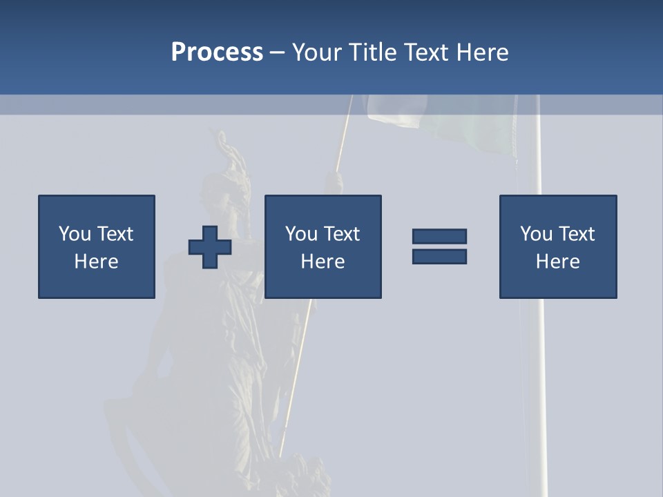 Statue And Irish Flag On Top Of The Gpo In Dublin City Shot From Below With Plenty Of Bright Blue Sky PowerPoint Template