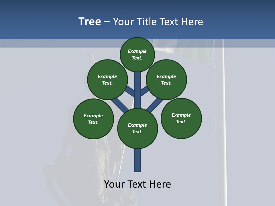 Statue And Irish Flag On Top Of The Gpo In Dublin City Shot From Below With Plenty Of Bright Blue Sky PowerPoint Template