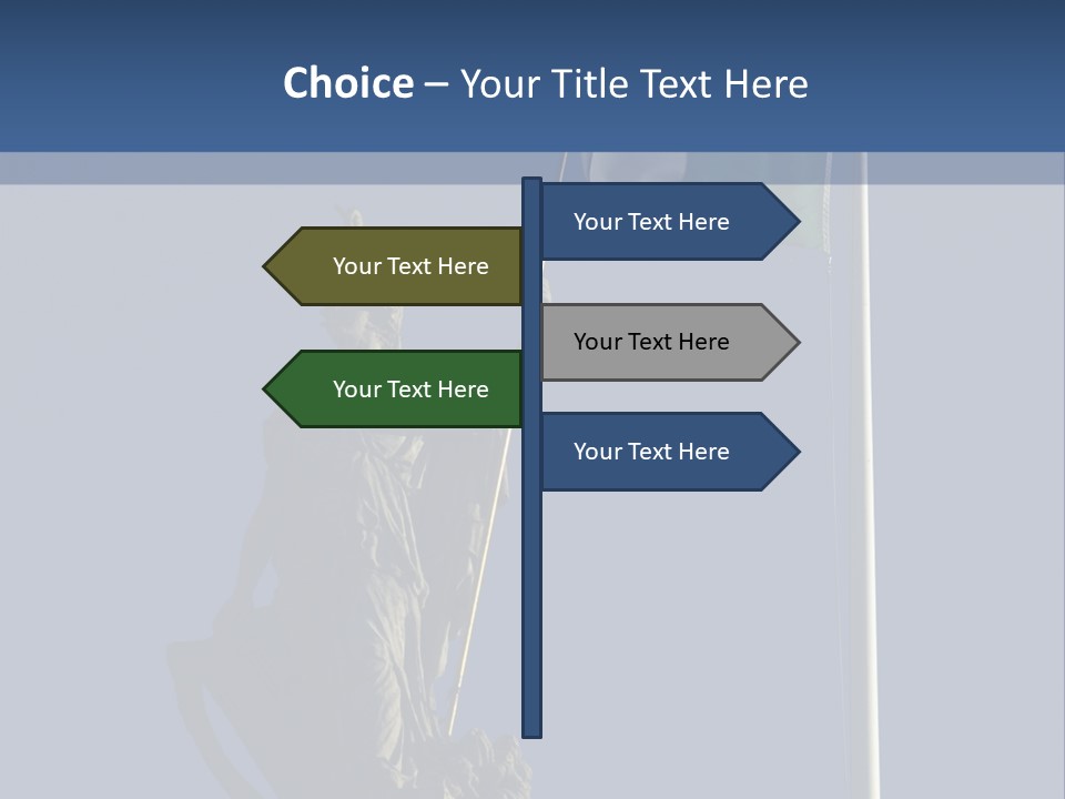 Statue And Irish Flag On Top Of The Gpo In Dublin City Shot From Below With Plenty Of Bright Blue Sky PowerPoint Template