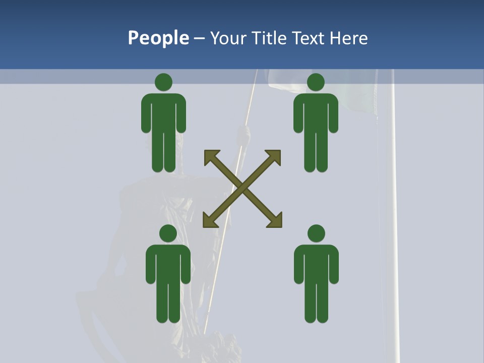 Statue And Irish Flag On Top Of The Gpo In Dublin City Shot From Below With Plenty Of Bright Blue Sky PowerPoint Template