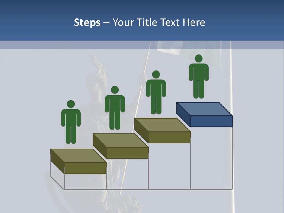 Statue And Irish Flag On Top Of The Gpo In Dublin City Shot From Below With Plenty Of Bright Blue Sky PowerPoint Template