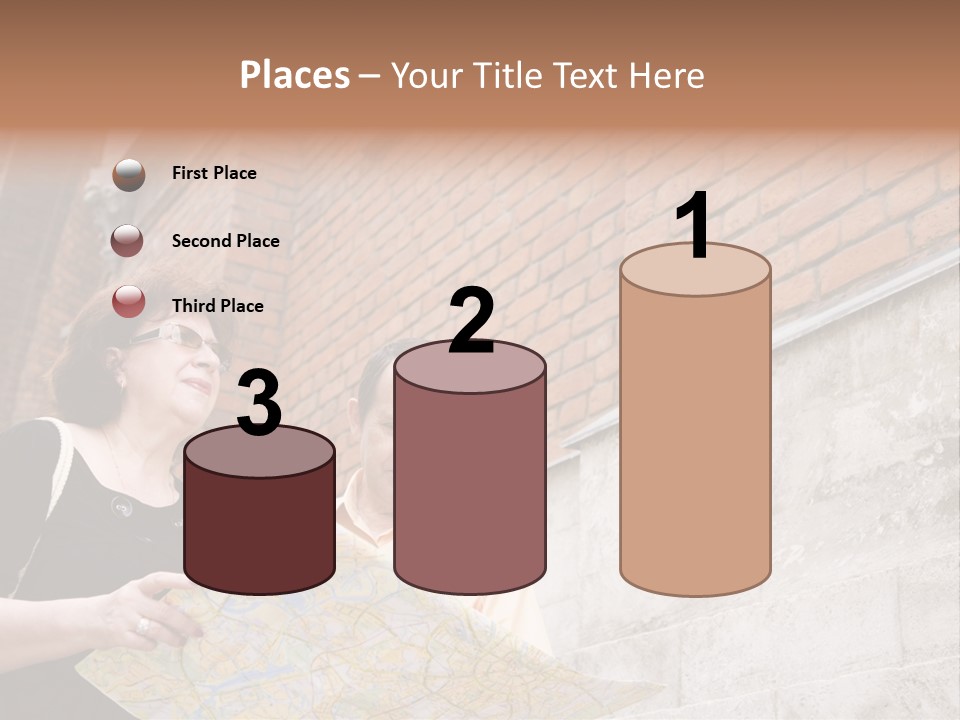 Travelers (Mature Adult In In Old Europe With Map) PowerPoint Template