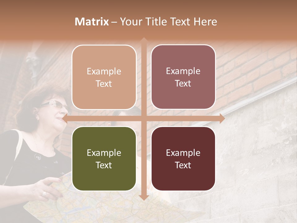 Travelers (Mature Adult In In Old Europe With Map) PowerPoint Template