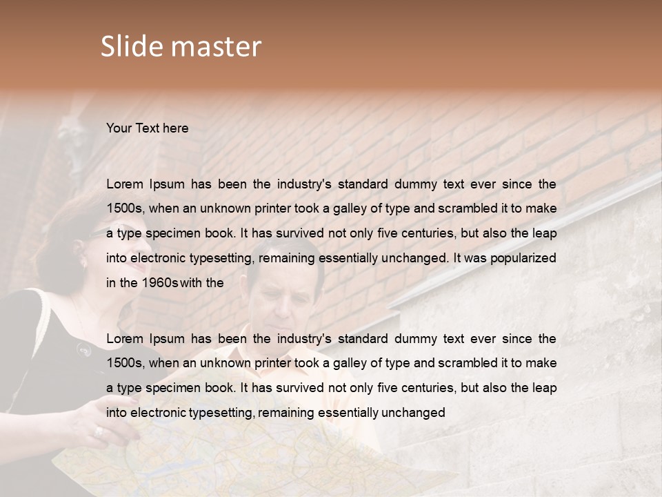 Travelers (Mature Adult In In Old Europe With Map) PowerPoint Template