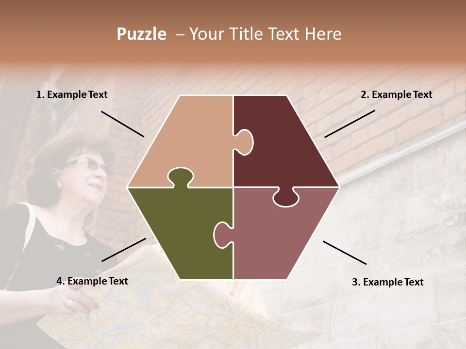 Travelers (Mature Adult In In Old Europe With Map) PowerPoint Template