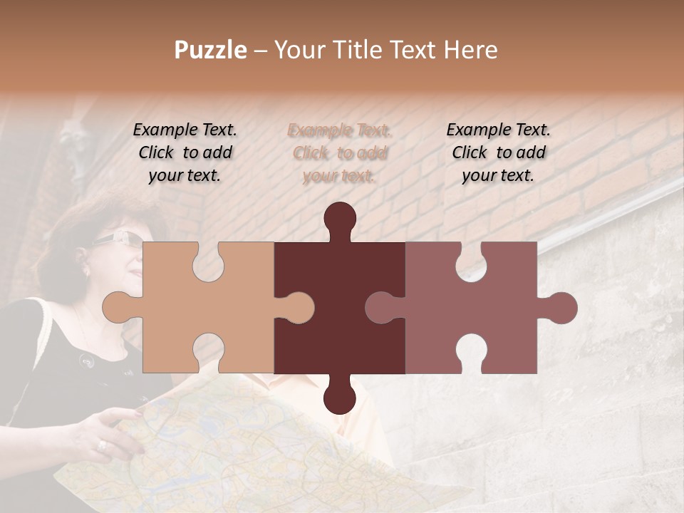 Travelers (Mature Adult In In Old Europe With Map) PowerPoint Template