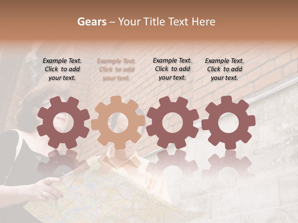 Travelers (Mature Adult In In Old Europe With Map) PowerPoint Template