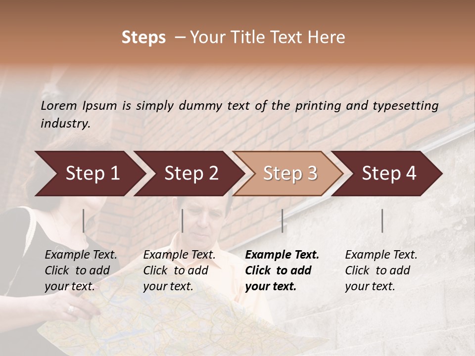 Travelers (Mature Adult In In Old Europe With Map) PowerPoint Template
