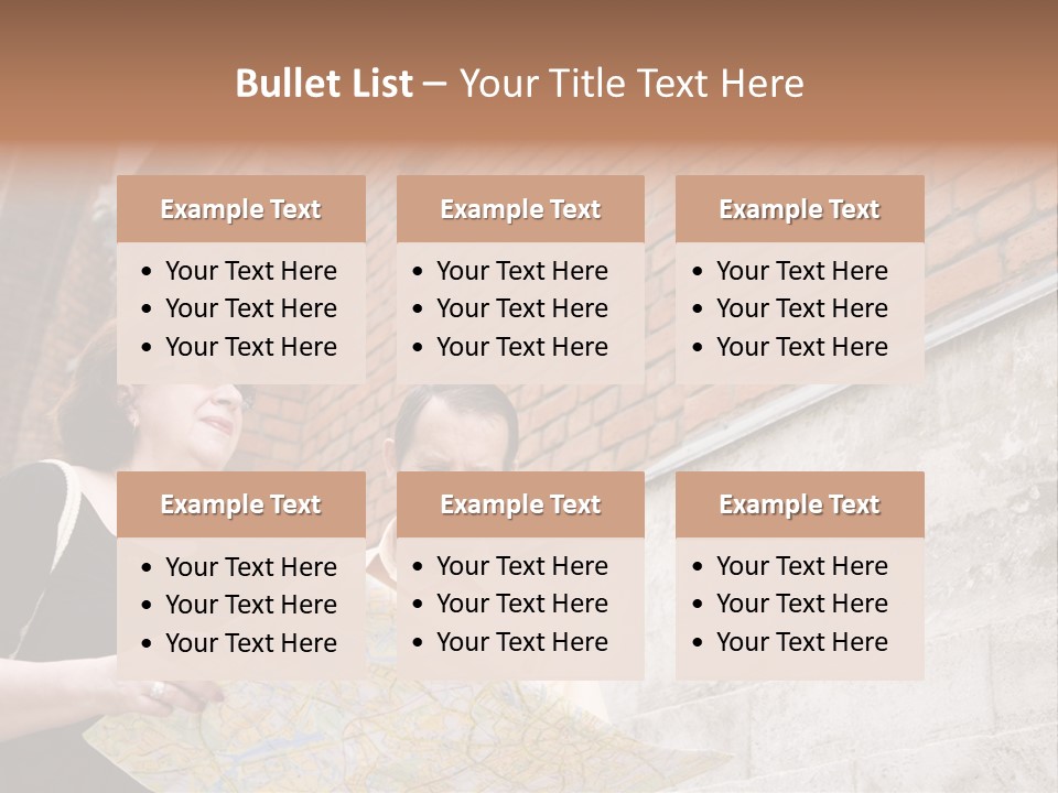 Travelers (Mature Adult In In Old Europe With Map) PowerPoint Template