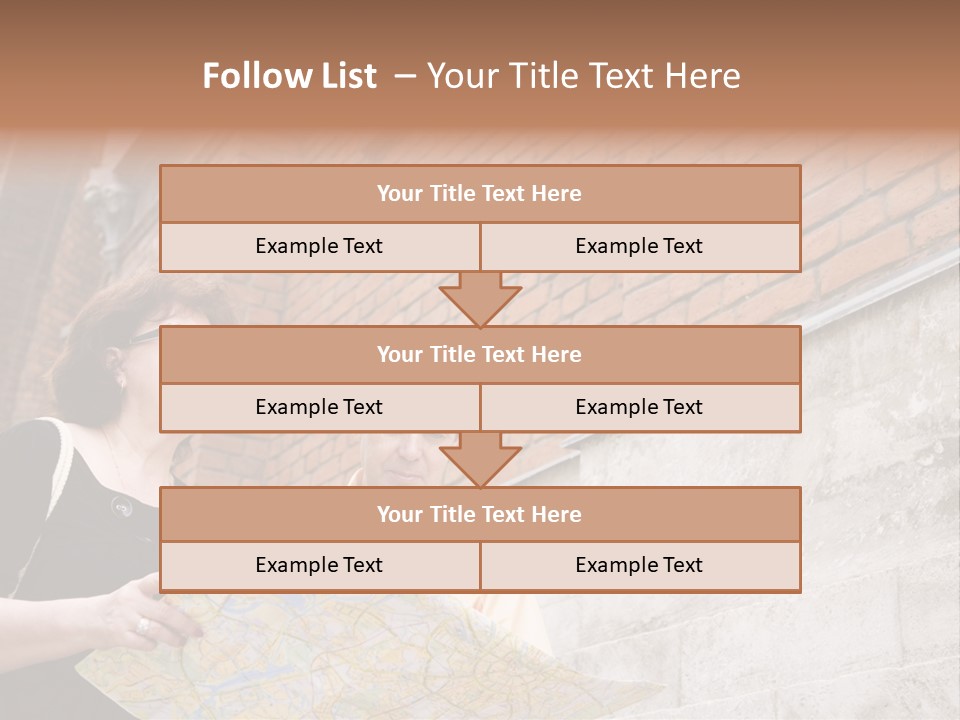 Travelers (Mature Adult In In Old Europe With Map) PowerPoint Template