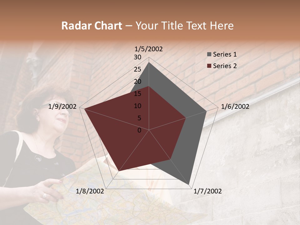 Travelers (Mature Adult In In Old Europe With Map) PowerPoint Template