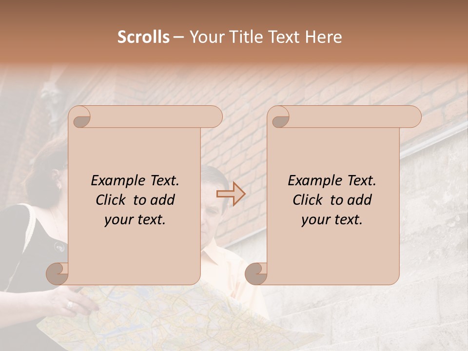 Travelers (Mature Adult In In Old Europe With Map) PowerPoint Template