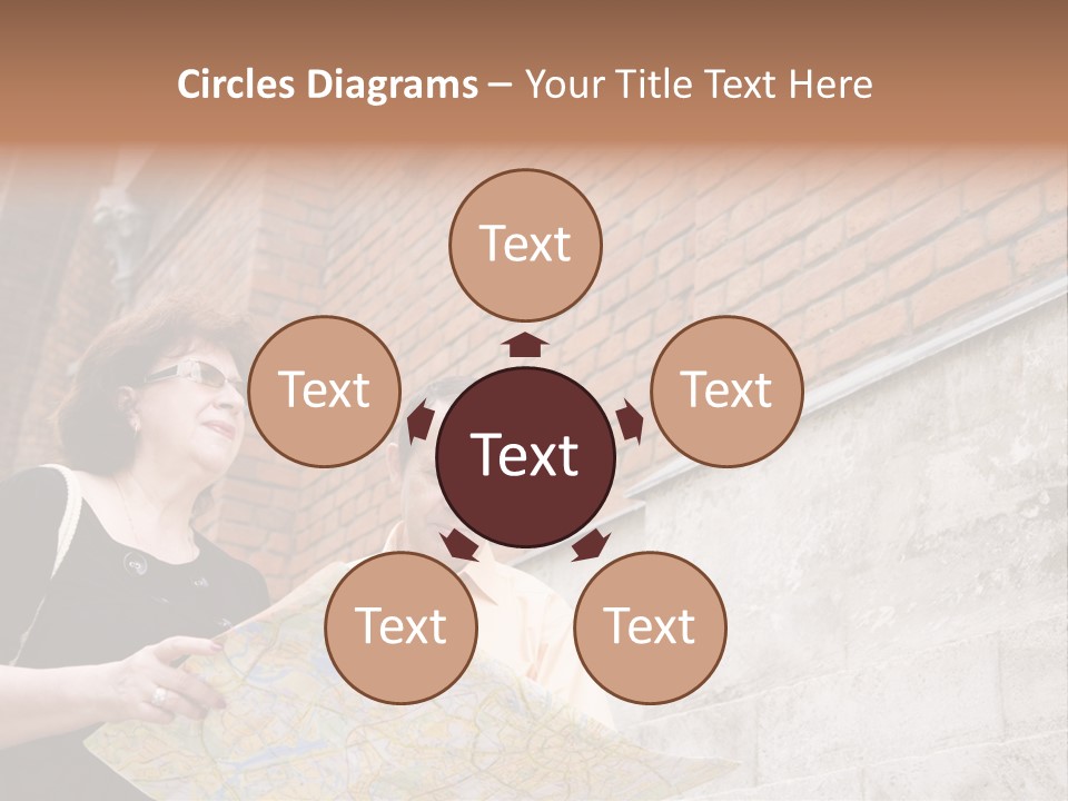 Travelers (Mature Adult In In Old Europe With Map) PowerPoint Template