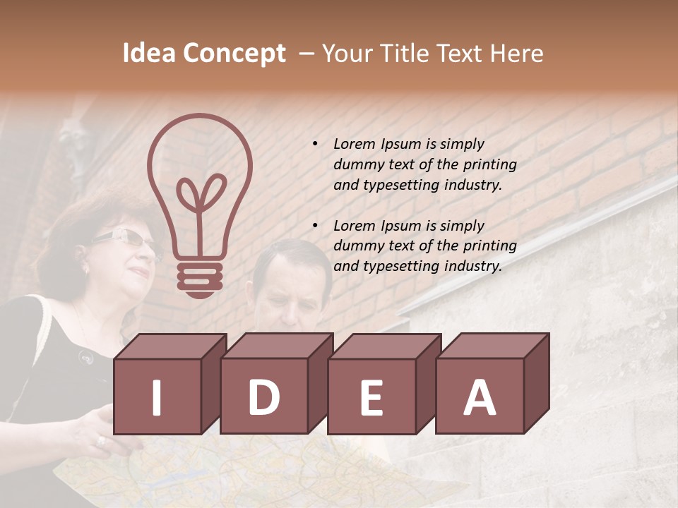 Travelers (Mature Adult In In Old Europe With Map) PowerPoint Template