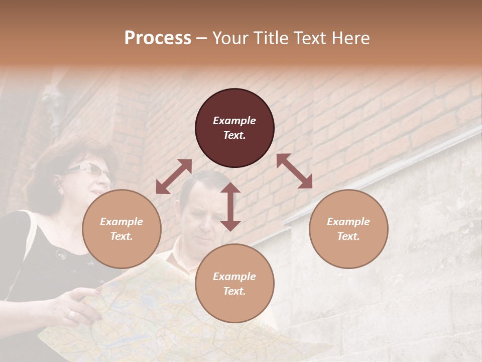 Travelers (Mature Adult In In Old Europe With Map) PowerPoint Template