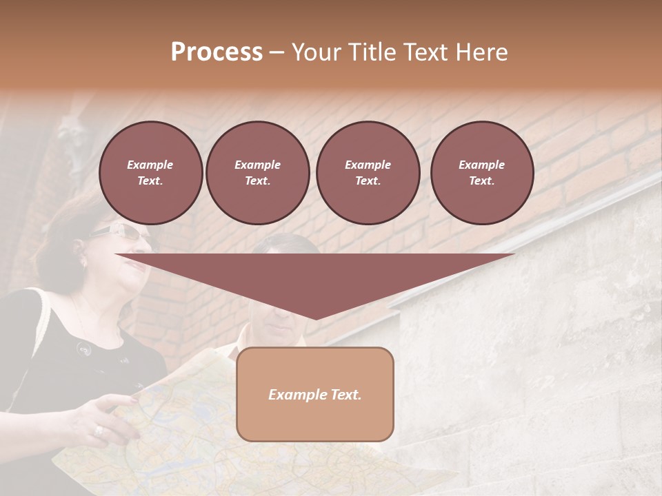 Travelers (Mature Adult In In Old Europe With Map) PowerPoint Template