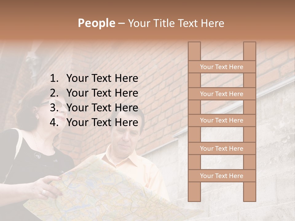 Travelers (Mature Adult In In Old Europe With Map) PowerPoint Template