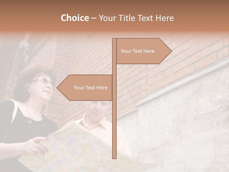 Travelers (Mature Adult In In Old Europe With Map) PowerPoint Template