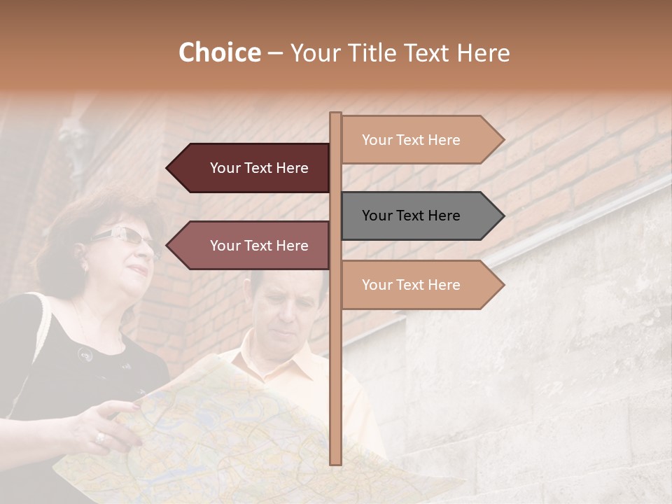 Travelers (Mature Adult In In Old Europe With Map) PowerPoint Template