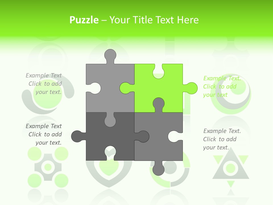 Collection Of 12 Design Elements And Graphics In Green And Gray Color. Part 4. Stock Vector Illustration: PowerPoint Template