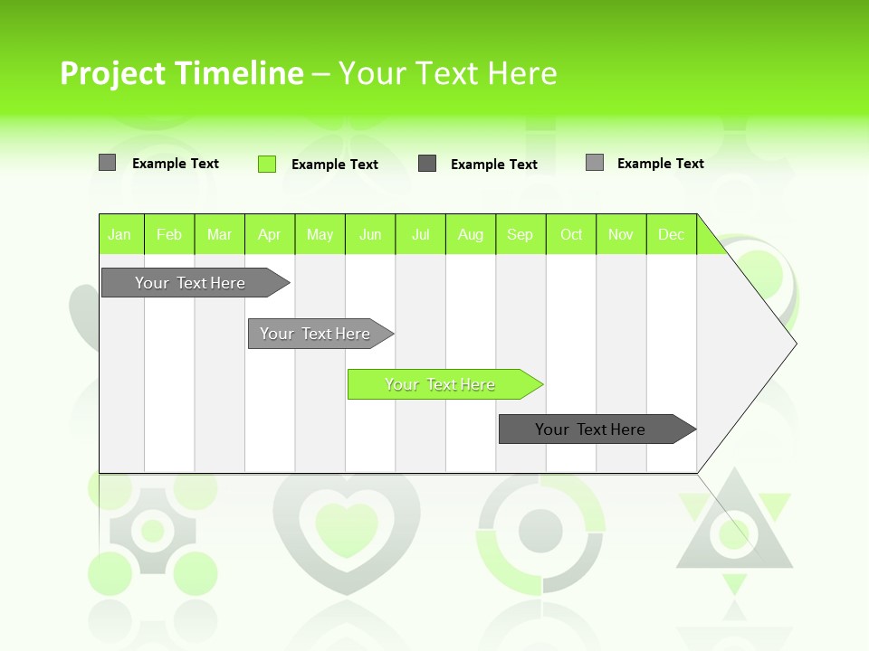 Collection Of 12 Design Elements And Graphics In Green And Gray Color. Part 4. Stock Vector Illustration: PowerPoint Template