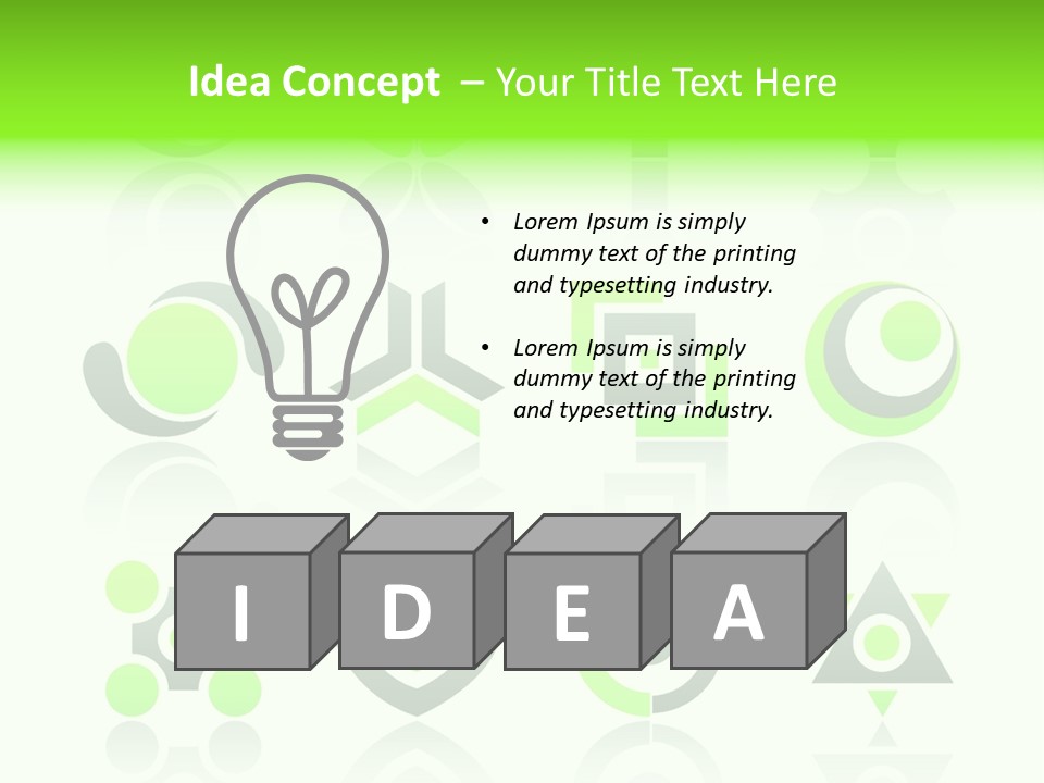 Collection Of 12 Design Elements And Graphics In Green And Gray Color. Part 4. Stock Vector Illustration: PowerPoint Template