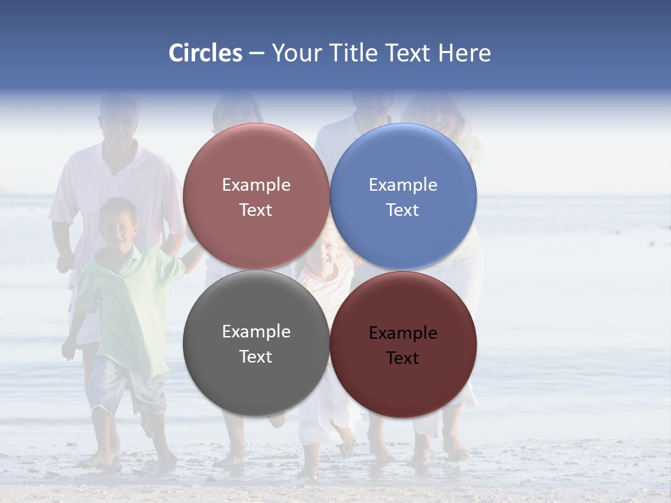 Extended Family Walking On Beach PowerPoint Template