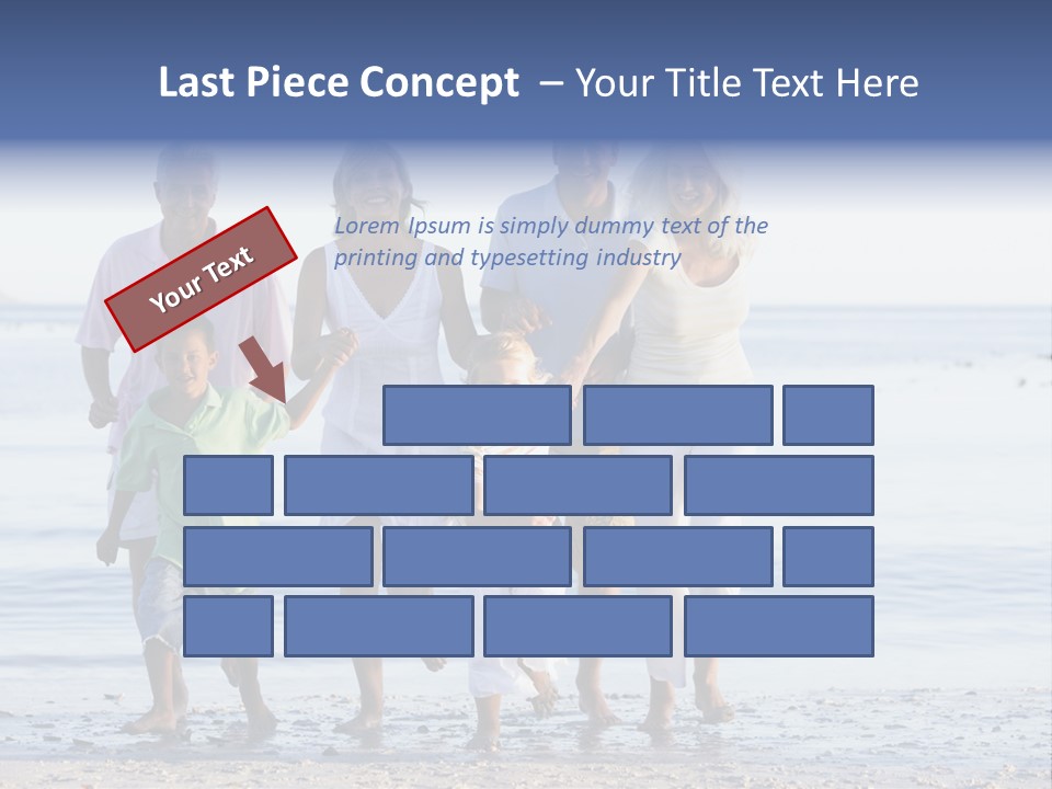 Extended Family Walking On Beach PowerPoint Template