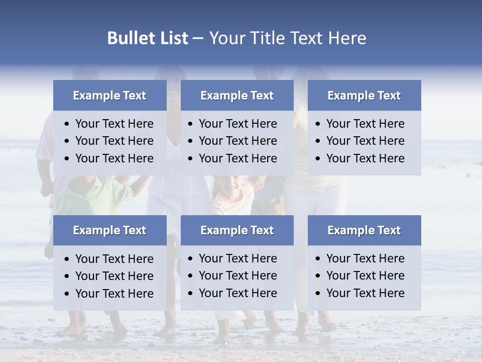 Extended Family Walking On Beach PowerPoint Template