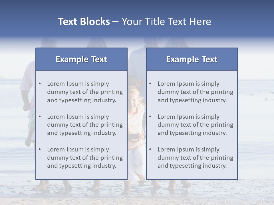 Extended Family Walking On Beach PowerPoint Template
