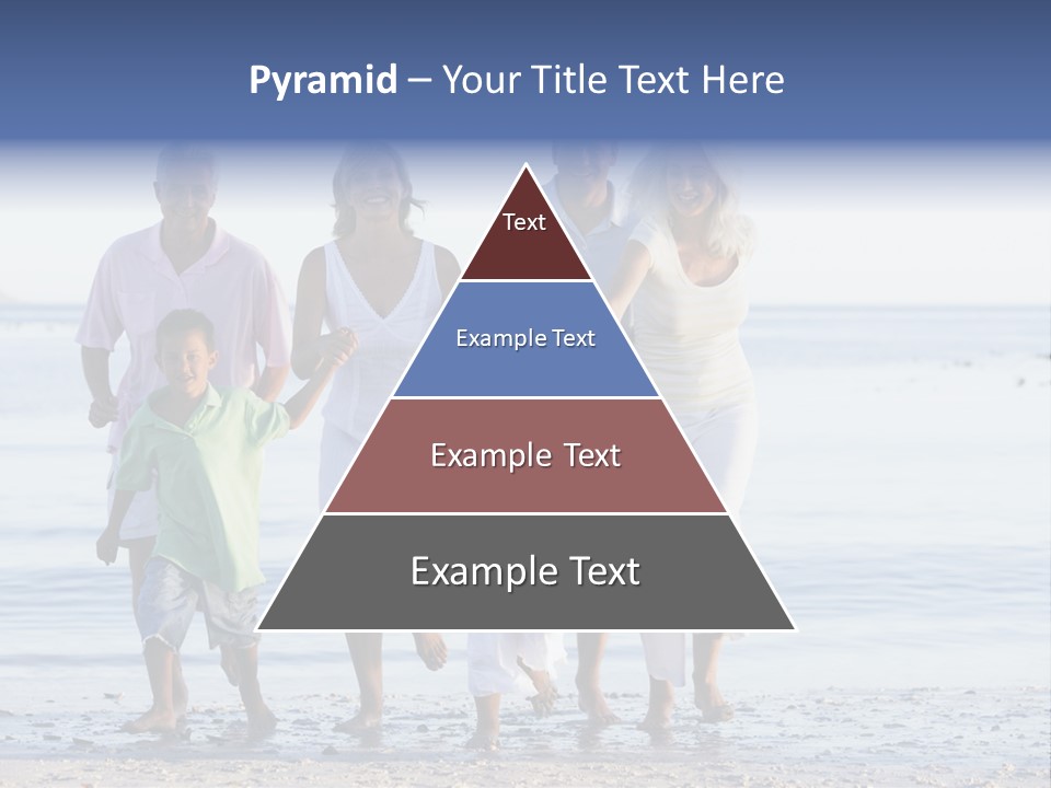 Extended Family Walking On Beach PowerPoint Template