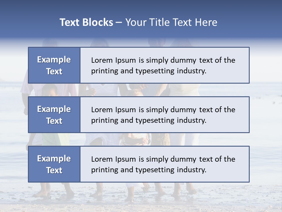 Extended Family Walking On Beach PowerPoint Template