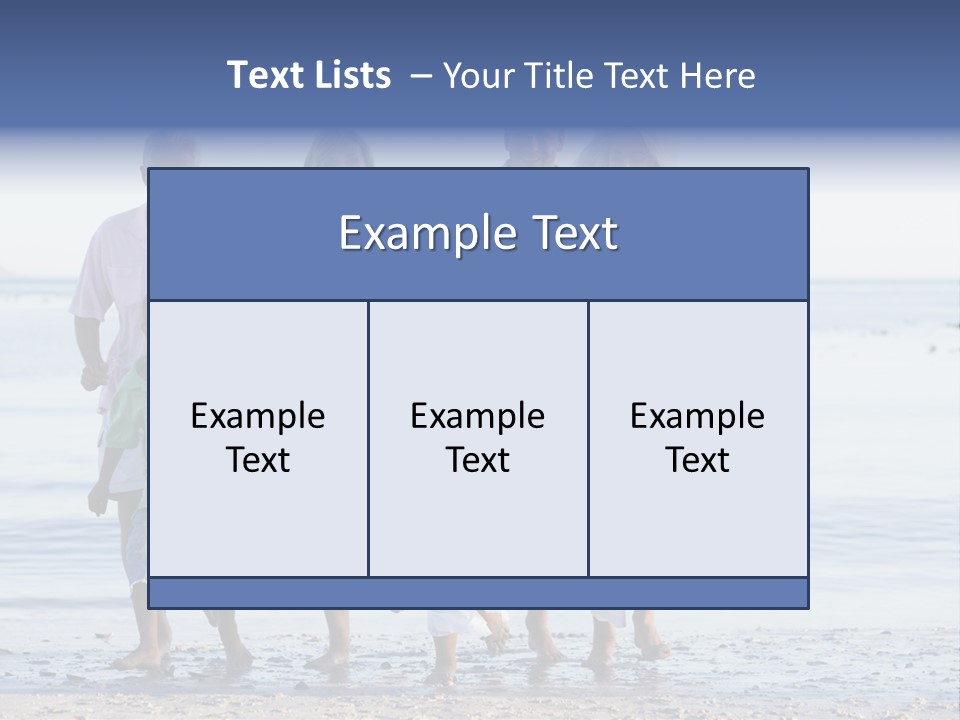 Extended Family Walking On Beach PowerPoint Template