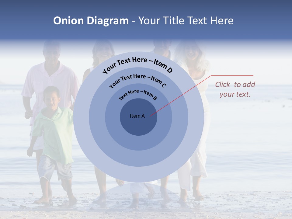 Extended Family Walking On Beach PowerPoint Template