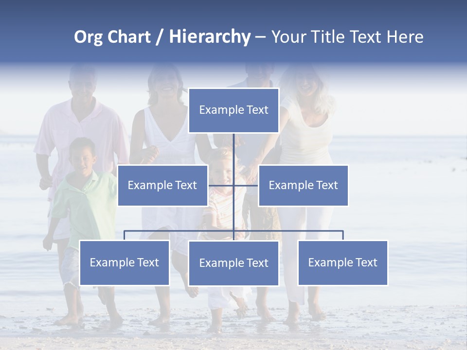 Extended Family Walking On Beach PowerPoint Template
