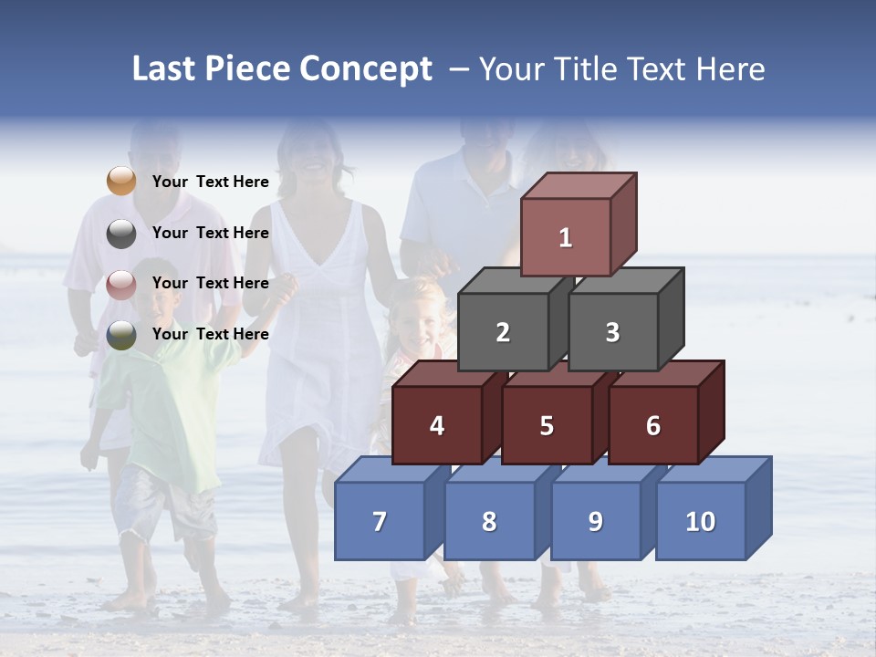 Extended Family Walking On Beach PowerPoint Template