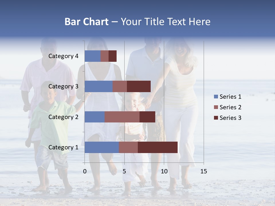 Extended Family Walking On Beach PowerPoint Template